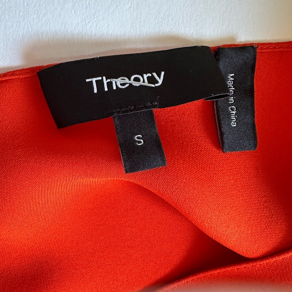 Theory bright orange viscose top perfect length Size Small - Picture 7 of 7